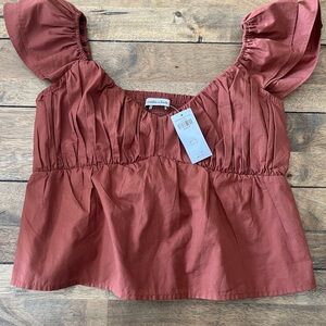 NWT Abercrombie & Fitch Flutter Sleeve Crop Top
